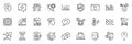 Icons pack as Dirty water, Difficult stress and Qr code line icons. For web app. Vector