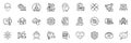 Icons pack as Eye detect, Vr and Search employee line icons. For web app. Vector