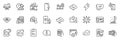 Icons pack as Finance calculator, Cloud share and Augmented reality line icons. For web app. Vector