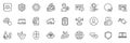 Icons pack as 5g cloud, Security network and Person idea line icons. For web app. Vector Royalty Free Stock Photo