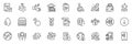 Icons pack as Global business, Money and Edit statistics line icons. For web app. Vector