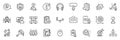 Icons pack as Group, Inclusion and Presentation line icons. For web app. Vector Royalty Free Stock Photo