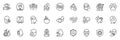 Icons pack as Hypoallergenic tested, Nurse and Coronavirus line icons. For web app. Vector