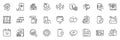 Icons pack as Inventory, Scroll down and Coins line icons. For web app. Vector