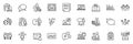 Icons pack as Investment graph, Graph laptop and Talk bubble line icons. For web app. Vector