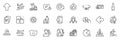 Icons pack as Leader run, Smile face and Puzzle line icons. For web app. Vector