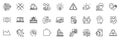 Icons pack as Line chart, Inflation and Puzzle line icons. For web app. Vector