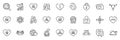 Icons pack as Love lock, Love her and Wedding glasses line icons. For web app. Vector