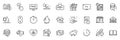 Icons pack as Manual, Hold heart and Snow weather line icons. For web app. Vector