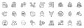 Icons pack as Meeting, Phone video and User notification line icons. For web app. Vector