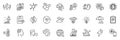 Icons pack as Power, Idea and Coronavirus line icons. For web app. Vector