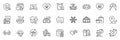 Icons pack as Puzzle, Journey and Add gift line icons. For web app. Vector