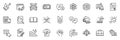 Icons pack as Shoulder strap, Winner and Article line icons. For web app. Vector