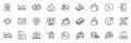 Icons pack as Stress grows, Loan percent and Bid offer line icons. For web app. Vector