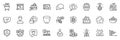 Icons pack as Success, Armed robbery and Headshot line icons. For web app. Vector