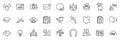 Icons pack as Talk, Growth chart and Puzzle line icons. For web app. Vector