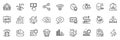 Icons pack as Voice wave, Fake internet and Presentation line icons. For web app. Vector