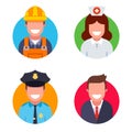 icons of people of different profession. a set of socially significant works. Royalty Free Stock Photo