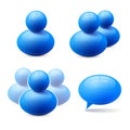 Icons of people groups and speech bubble Royalty Free Stock Photo