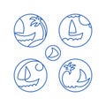 Icons pictograms seascape Royalty Free Stock Photo