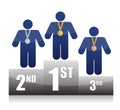 Icons on podium illustration Royalty Free Stock Photo
