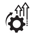 increase production icon vector, improve process symbol