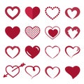 Icons red heart. Royalty Free Stock Photo