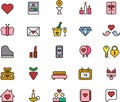 Icons related to Valentine's Day