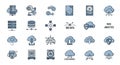 Icons representing cloud computing data analytics and technology Royalty Free Stock Photo