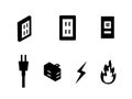 Icons representing outlets, plugs and power strips