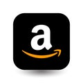 amazon logo with shadow. amazon icon with shadow. amazon button with shadow. e-commerce logo amazon. Royalty Free Stock Photo
