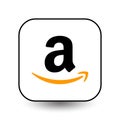 amazon icon with shadow. amazon logo with shadow. amazon button with shadow. Royalty Free Stock Photo