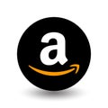 amazon e-commerce logo with shadow. amazon icon with shadow. amazon button with shadow. Royalty Free Stock Photo