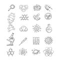 Icons of science, medicine and education set Royalty Free Stock Photo