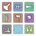 Icons set of bicycle parts Royalty Free Stock Photo