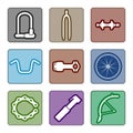 Icons set of bicycle parts Royalty Free Stock Photo