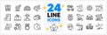 Icons set of Bike path, Sports arena and Timer line icons. For web app. Vector