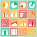 Icons set of business presentation charts and