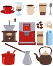 Icons set coffee Royalty Free Stock Photo