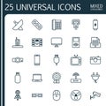 Icons Set. Collection Of Cctv, Extension Cord, Socket And Other Elements. Also Includes Symbols Such As Security, Rotor