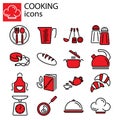 Icons set. Cooking, kitchenware Royalty Free Stock Photo