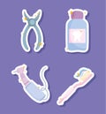 icons set dental tools Royalty Free Stock Photo