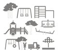 Icons set of different playground equipments Royalty Free Stock Photo