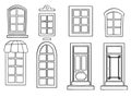 icons set of different types of windows