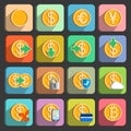 Icons set for electronic payments and transactions Royalty Free Stock Photo
