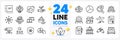 Icons set of Fishing rod, Cake and Cleaning line icons. For web app. Vector