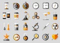 Icons set in flat style. Twenty four different objects on gray background. Vector design elements for you business projects