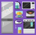 Icons set of home appliance