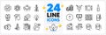Icons set of Idea, Swipe up and Hold heart line icons. For web app. Vector