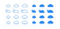 Weather Set Of Icons in Blue Colors Royalty Free Stock Photo